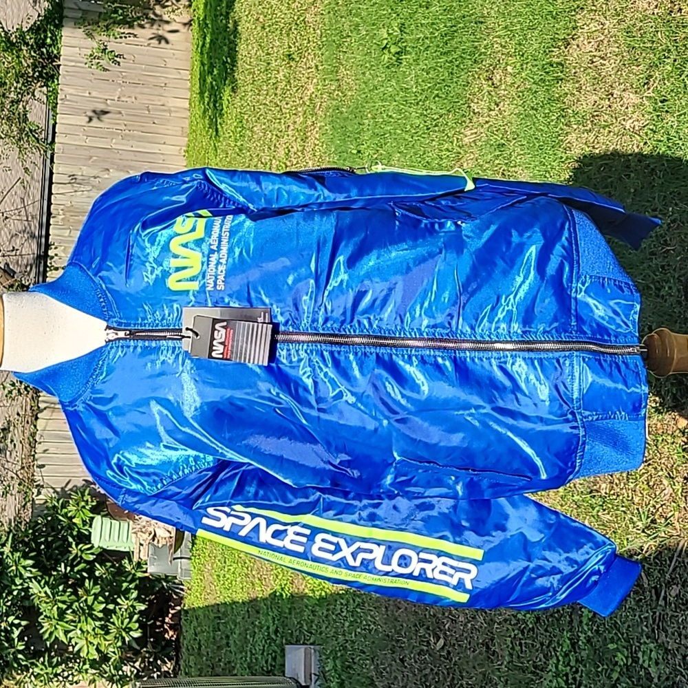 Nasa fullzip Jacket Size Large Blue/Neon Green